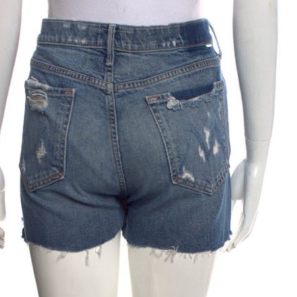 Mother Denim High Waisted Distressed Frayed Hem Denim Shorts 30 jeans - Picture 2 of 4